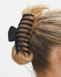 Knit One Shoulder Long Sleeve Top -Everrastyle Shop 90s matte claw clip black front ha46563clp 15