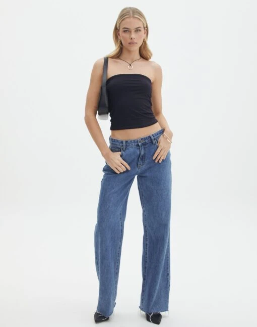 Low Rise Straight Leg Jean 4 Low Rise Straight Leg Jean -Everrastyle Shop aimee low rise straight jean suzy mid wash front jd54235pdnm 13