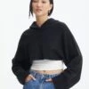 Hooded Cropped Knit -Everrastyle Shop ally hooded crop black front kl90069rpol