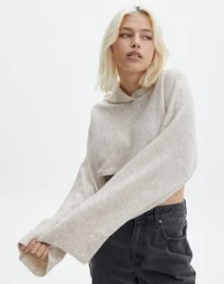 Hooded Cropped Knit 27 Hooded Cropped Knit -Everrastyle Shop ally hooded crop neutral front kl90069rpol