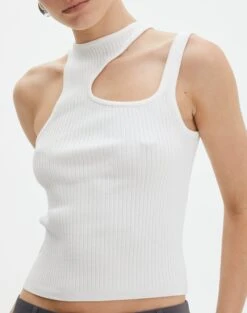 Cut Out Ribbed Tank Top 30 Cut Out Ribbed Tank Top -Everrastyle Shop alutha asym knit top milk imageback kv143264vn