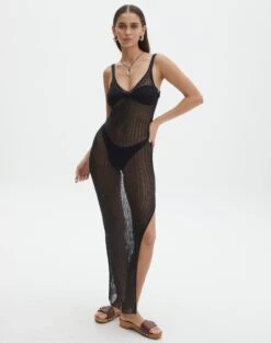 Cross Back Cut Out Knit Maxi Dress -Everrastyle Shop anastasia glam dress black front kd127891knt 3