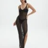 Sheer Metallic Maxi Dress -Everrastyle Shop anastasia glam dress black front kd127891knt 5
