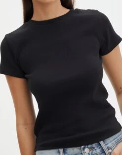 Ribbed Crew Neck Tee 25 Ribbed Crew Neck Tee -Everrastyle Shop angeles rib baby t shirt black imageback ts119559ocot