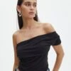 One Shoulder Asymmetric Top -Everrastyle Shop arabella assymetric top black front tv131045pln 1