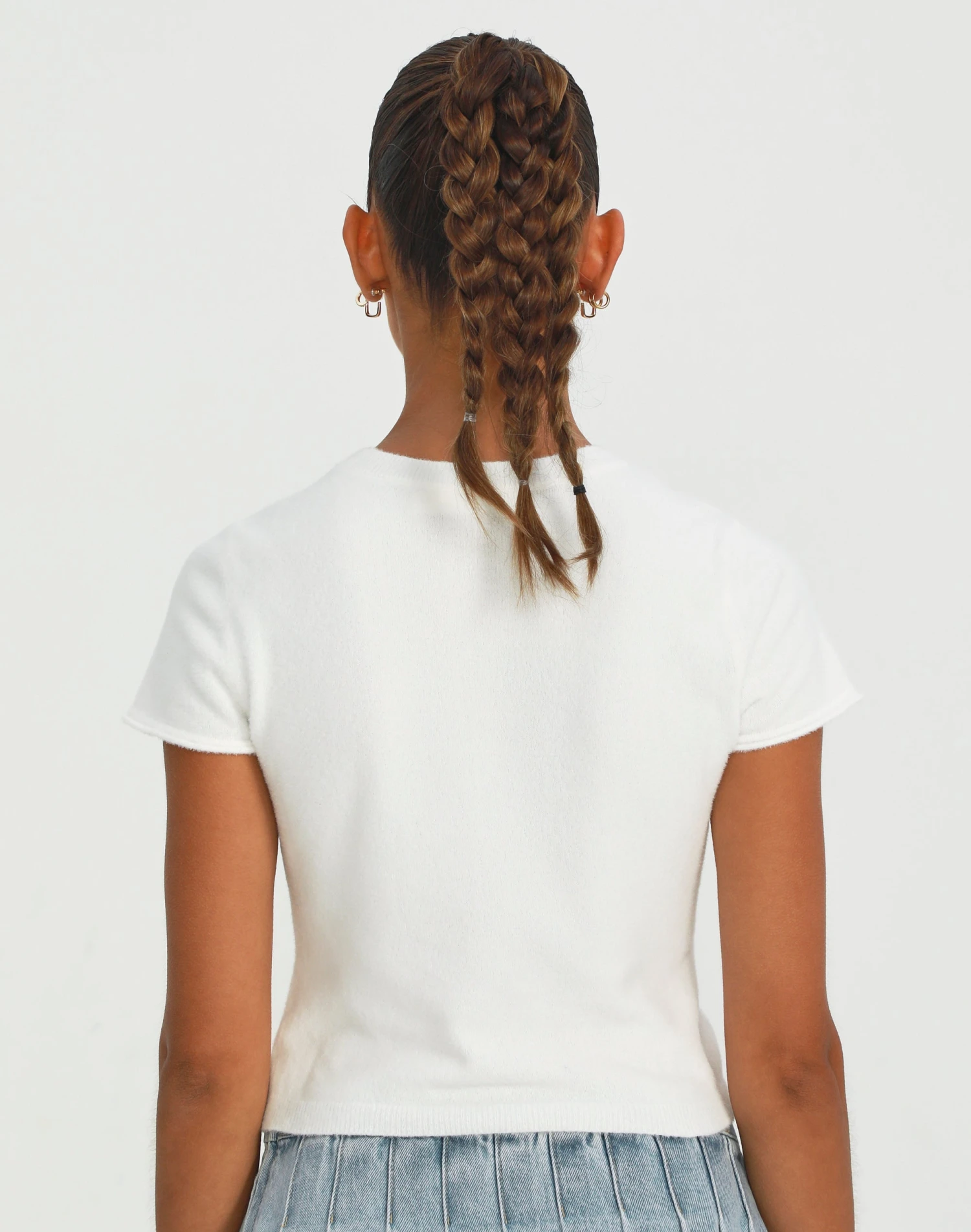 Cropped Cap Sleeve Knit Top 10 Cropped Cap Sleeve Knit Top - Image 8