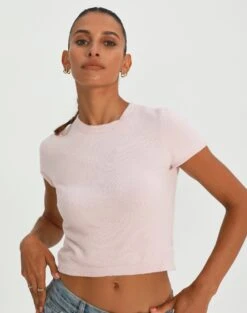 Twist Front Rib Knit Crop Top -Everrastyle Shop aria cap sleeve knit top rose and thorne front ks106650sf 1