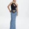 Panelled Denim Maxi Skirt -Everrastyle Shop arizona midi skirt anwar blue wash front sl91950dnm 1