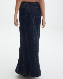 Panelled Denim Maxi Skirt 28 Panelled Denim Maxi Skirt -Everrastyle Shop arizona midi skirt last rodeo indigo back sl91950dnm