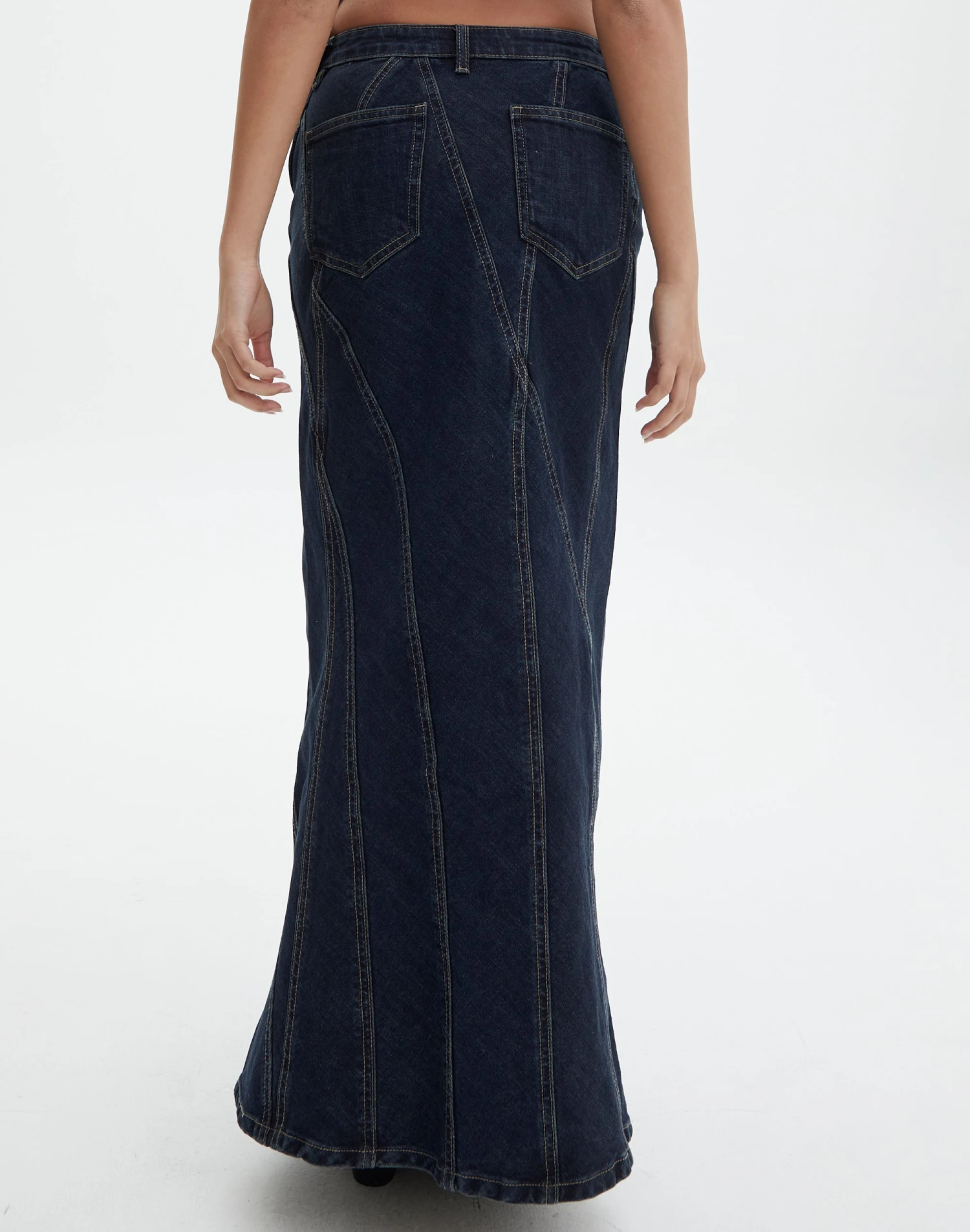 Panelled Denim Maxi Skirt 10 Panelled Denim Maxi Skirt - Image 8