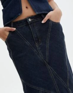 Panelled Denim Maxi Skirt 29 Panelled Denim Maxi Skirt -Everrastyle Shop arizona midi skirt last rodeo indigo imageback sl91950dnm