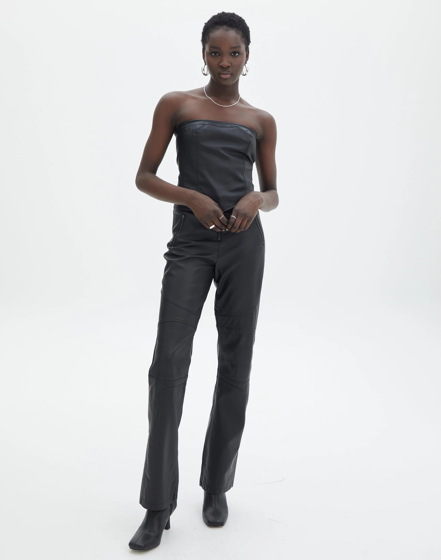 Faux Leather Tie Back Scarf Top 4 Faux Leather Tie Back Scarf Top - Image 2