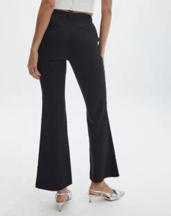 High Waisted Tailored Flare Pants -Everrastyle Shop bali tailored pant black back pw120212pln