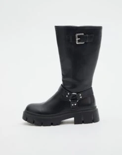 Faux Leather Boot -Everrastyle Shop barney biker boot black imageback sh114525pu