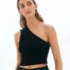 One Shoulder Open Back Strappy Tank