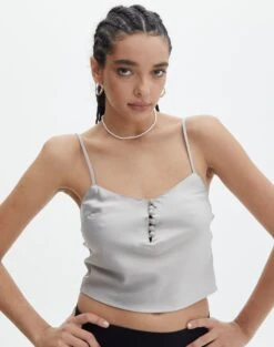 Strapless Stitch Detail Top -Everrastyle Shop bill button blouse smoked pearl front bv73044sat