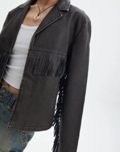 Faux Leather Tassel Jacket -Everrastyle Shop billy jo tassel jacket worn black imageback jw133140pu