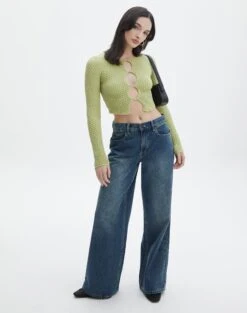 Bubble Stitch Long Sleeve Button Up Top -Everrastyle Shop bobby bubble stitch cardi beginners luck full kc106197knt