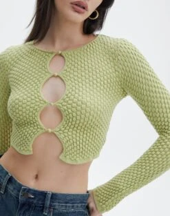 Bubble Stitch Long Sleeve Button Up Top -Everrastyle Shop bobby bubble stitch cardi beginners luck imageback kc106197knt