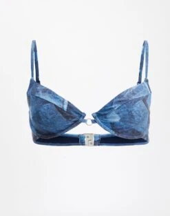 Printed Balconette Thin Strap Bikini Top -Everrastyle Shop bria balconette bikini top denim patches detail ga123691rdnp