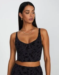 Cut Out Animal Lace Trim Corset 24 Cut Out Animal Lace Trim Corset -Everrastyle Shop brooklyn burnout bralette vine burnout front ut109844vbo 1