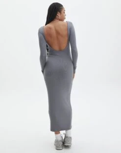 Cotton High Neck Maxi Dress -Everrastyle Shop brynn backless longsleeve maxi dress keep your coal front dl92908mod 1