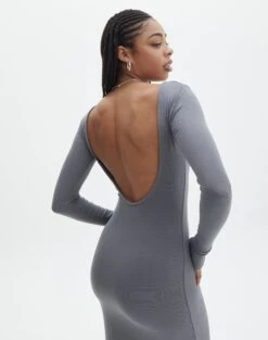 Luxe Lounge Modal Backless Long Sleeve Maxi Dress -Everrastyle Shop brynn backless longsleeve maxi dress keep your coal imageback dl92908mod