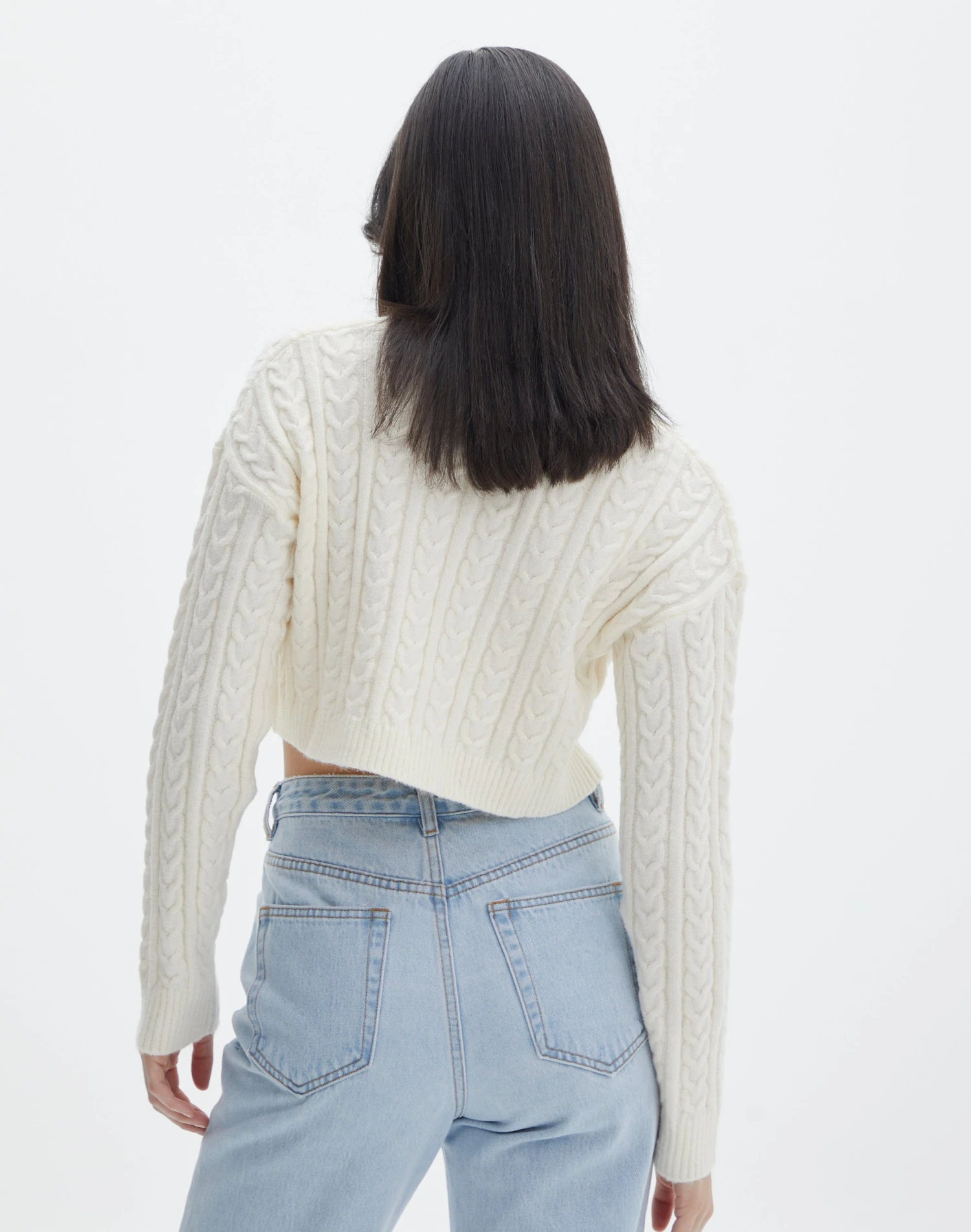 Cable Knit Long Sleeve Crop Top 10 Cable Knit Long Sleeve Crop Top - Image 8