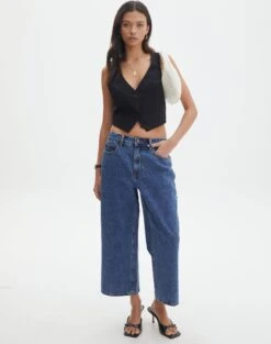 Cargo Low Rise Wide Leg Jean -Everrastyle Shop carli long culottes suzy mid wash front jd136909rdnm 2