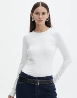 Supersoft Backless Long Sleeve Bodysuit -Everrastyle Shop cassidy cut out bodysuit milk back tb118064pch