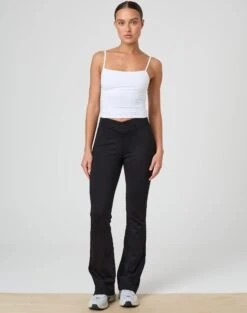 Crochet Knit Long Sleeve Top -Everrastyle Shop christy v front ponte pant black front pw48072pont