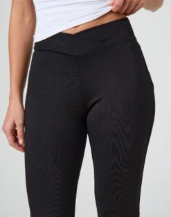 V Front Flare Ponte Pant -Everrastyle Shop christy v front ponte pant black imageback pw48072pont