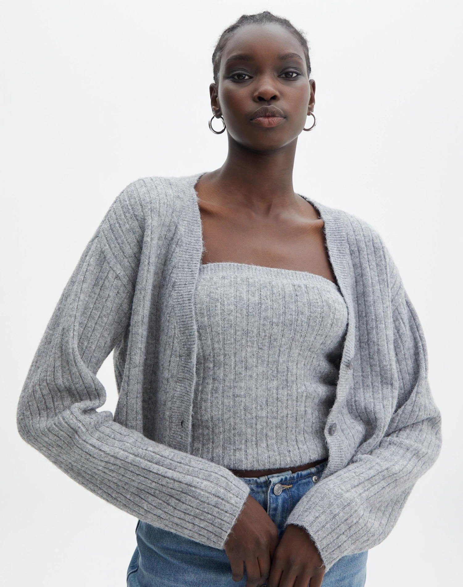 Button Up Crop Cardigan 3 Button Up Crop Cardigan