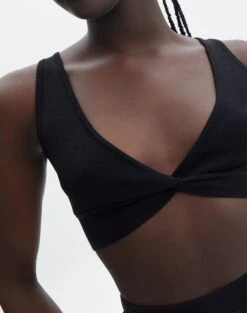 Knit Twist Front Crop Top -Everrastyle Shop co anwar twist knit black imageback kv109493ne