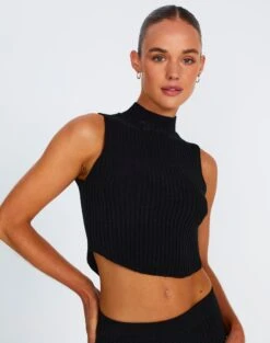 Ribbed Knit Maxi Skirt -Everrastyle Shop co astor knit black front kv109477knt