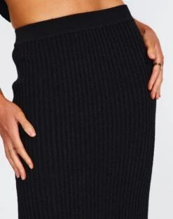 Ribbed Knit Maxi Skirt -Everrastyle Shop co astor textured knit midi skirt black imageback sl109352knt