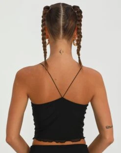 Mesh Cross Back Lettuce Trim Cami -Everrastyle Shop co cecelia mesh cross tank black back tv92995msh