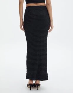 Textured Slim-fit Maxi Skirt -Everrastyle Shop co ceejay textured maxi skirt black back sl105516tex