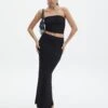 Textured Slim-fit Maxi Skirt 2 Textured Slim-fit Maxi Skirt -Everrastyle Shop co ceejay textured maxi skirt black front sl105516tex