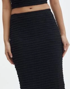 Textured Slim-fit Maxi Skirt -Everrastyle Shop co ceejay textured maxi skirt black imageback sl105516tex