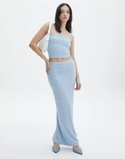 Strapless Textured Bandeau -Everrastyle Shop co ceejay textured maxi skirt blue melody front sl105516tex 1