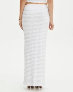 Textured Slim-fit Maxi Skirt -Everrastyle Shop co ceejay textured maxi skirt white back sl105516tex