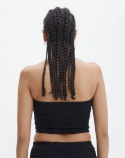 Strapless Textured Bandeau -Everrastyle Shop co ceejay textured top black back tv121132tex