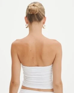 Strapless Textured Bandeau -Everrastyle Shop co ceejay textured top white back tv121132tex