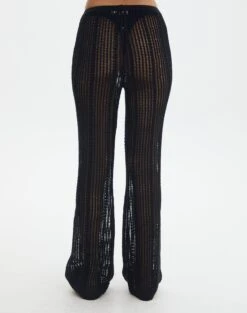Sheer Crochet Pants -Everrastyle Shop co coral crochet pant black back pw118725cro