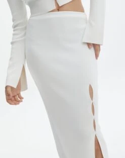 Ribbed Knit Button Side Maxi Skirt -Everrastyle Shop co darby button down knit midi skirt milk imageback sl109336knt