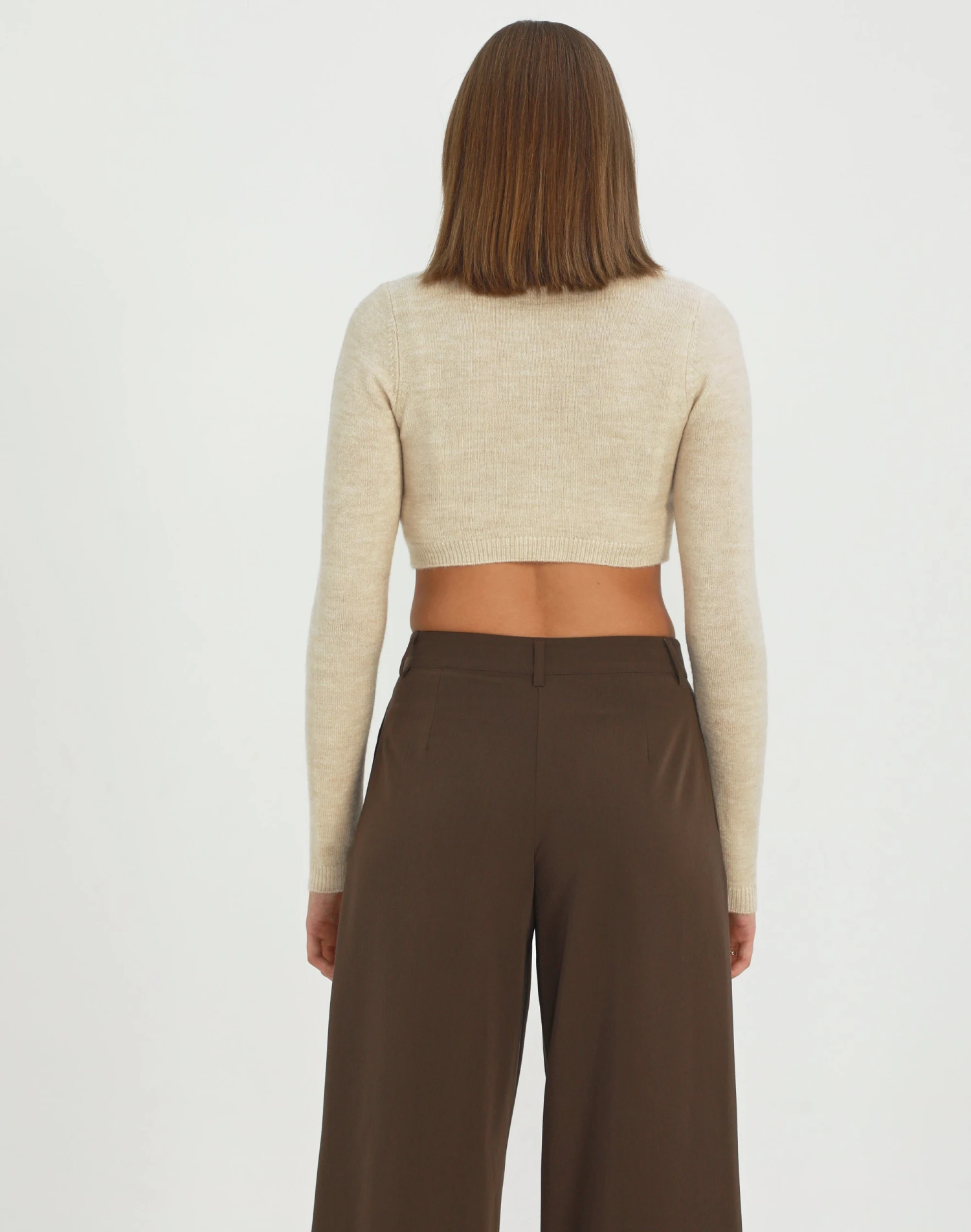 Knit Long Sleeve Cropped Cardigan 5 Knit Long Sleeve Cropped Cardigan - Image 3