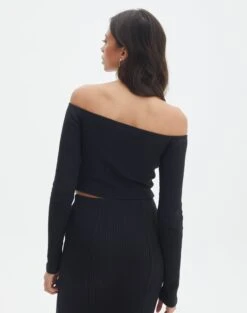 Off Shoulder Flared Long Sleeve Top 24 Off Shoulder Flared Long Sleeve Top -Everrastyle Shop co gigi off shoulder top black back tl127028rib