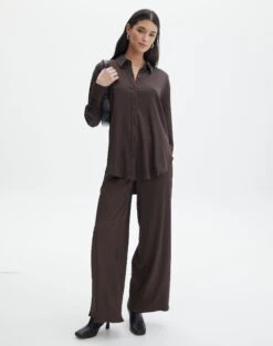 Satin Straight Leg Pant -Everrastyle Shop co gloria textured pants its soy cute front pw127549tex 1
