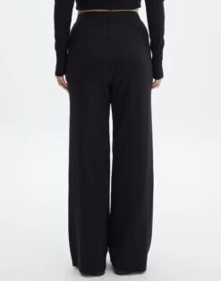 High Rise Wide Leg Knit Pant -Everrastyle Shop co harriet wide leg knit pants black back pw53795knt